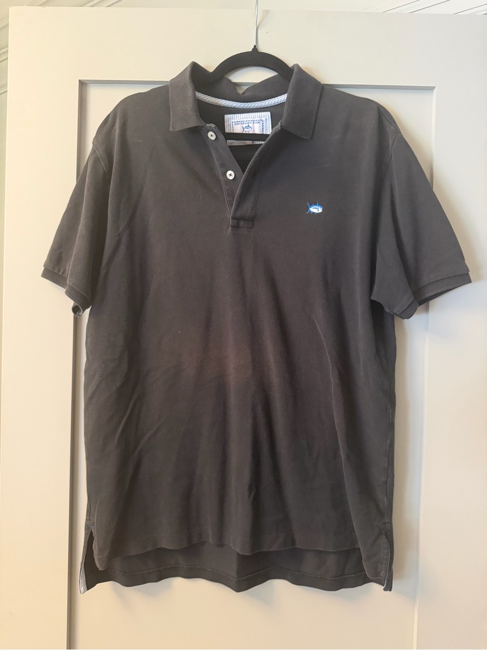 Southern Tide Men's Dark Gray Polo with Embroidered Skipjack Logo